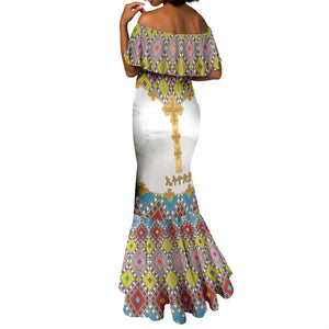 Happy Ethiopian Timkat Mermaid Dress Cross Mix Tilet Pattern