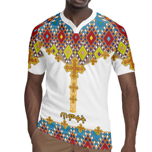 Happy Ethiopian Timkat Rugby Jersey Cross Mix Tilet Pattern