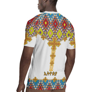 Happy Ethiopian Timkat Rugby Jersey Cross Mix Tilet Pattern