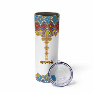 Happy Ethiopian Timkat Skinny Tumbler Cross Mix Tilet Pattern