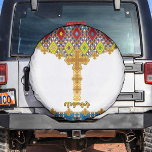 Happy Ethiopian Timkat Spare Tire Cover Cross Mix Tilet Pattern