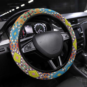 Happy Ethiopian Timkat Steering Wheel Cover Cross Mix Tilet Pattern