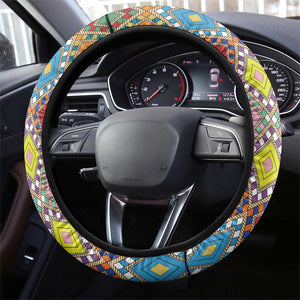 Happy Ethiopian Timkat Steering Wheel Cover Cross Mix Tilet Pattern