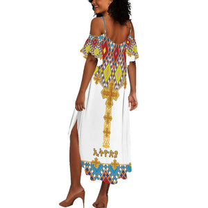 Happy Ethiopian Timkat Summer Maxi Dress Cross Mix Tilet Pattern