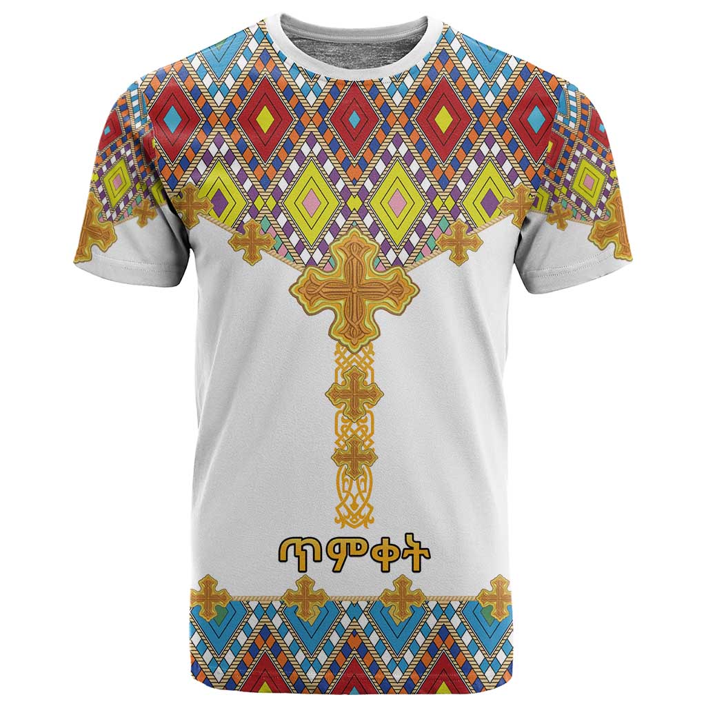 Happy Ethiopian Timkat T shirt Cross Mix Tilet Pattern