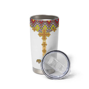 Happy Ethiopian Timkat Tumbler Cup Cross Mix Tilet Pattern