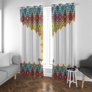 Happy Ethiopian Timkat Window Curtain Cross Mix Tilet Pattern