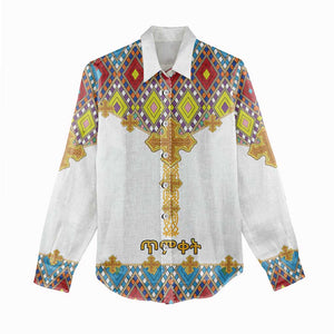 Happy Ethiopian Timkat Women Casual Shirt Cross Mix Tilet Pattern