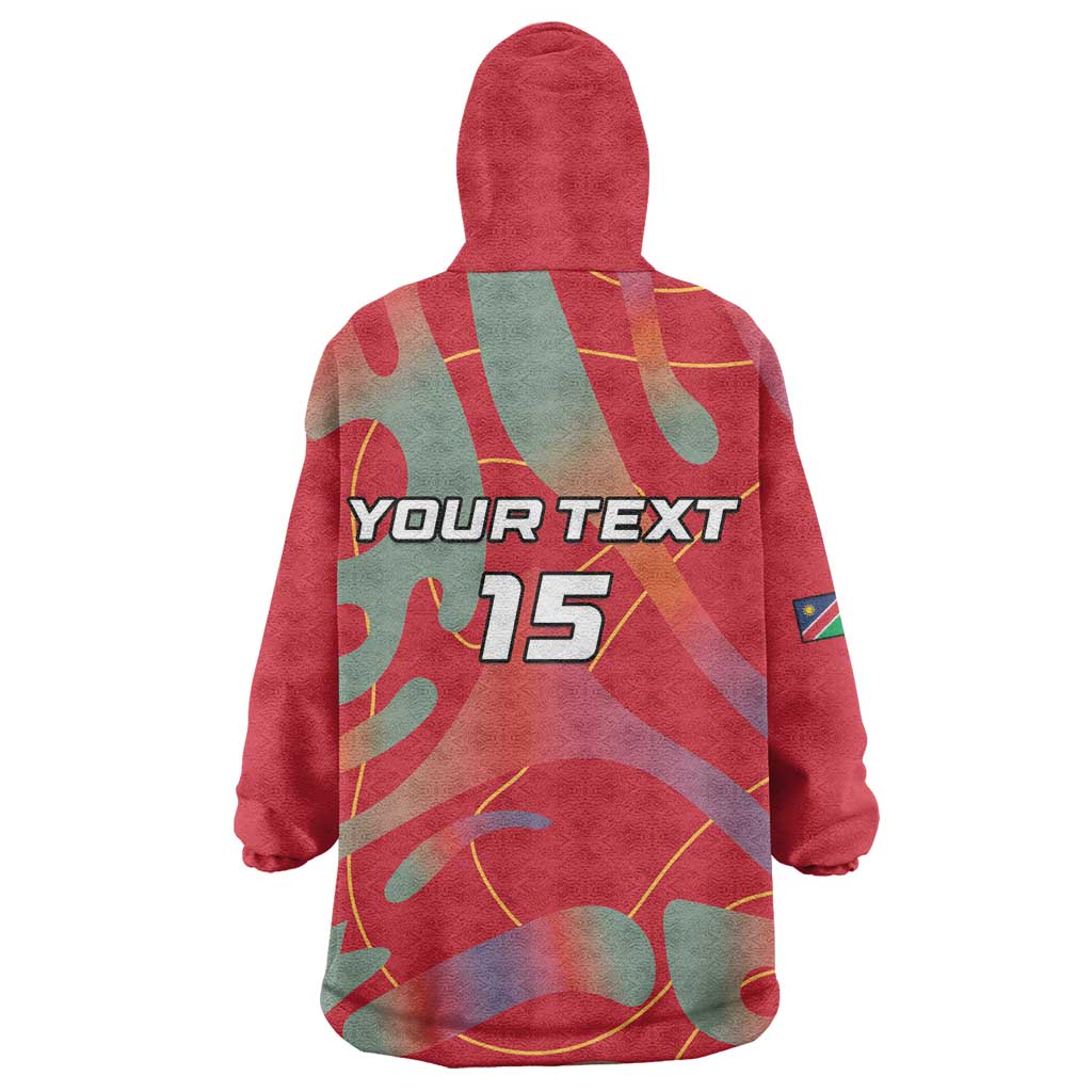 Afro Namibia Football Custom Kid Wearable Blanket Hoodie Go Namibia Warriors - Sporty Style