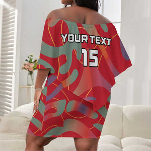 Afro Namibia Football Custom Off Shoulder Short Dress Go Namibia Warriors - Sporty Style