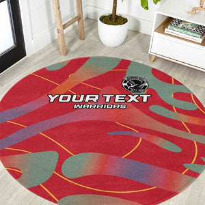 Afro Namibia Football Custom Round Carpet Go Namibia Warriors - Sporty Style