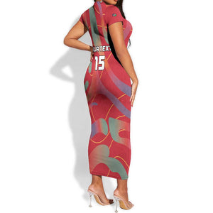 Afro Namibia Football Custom Short Sleeve Bodycon Dress Go Namibia Warriors - Sporty Style