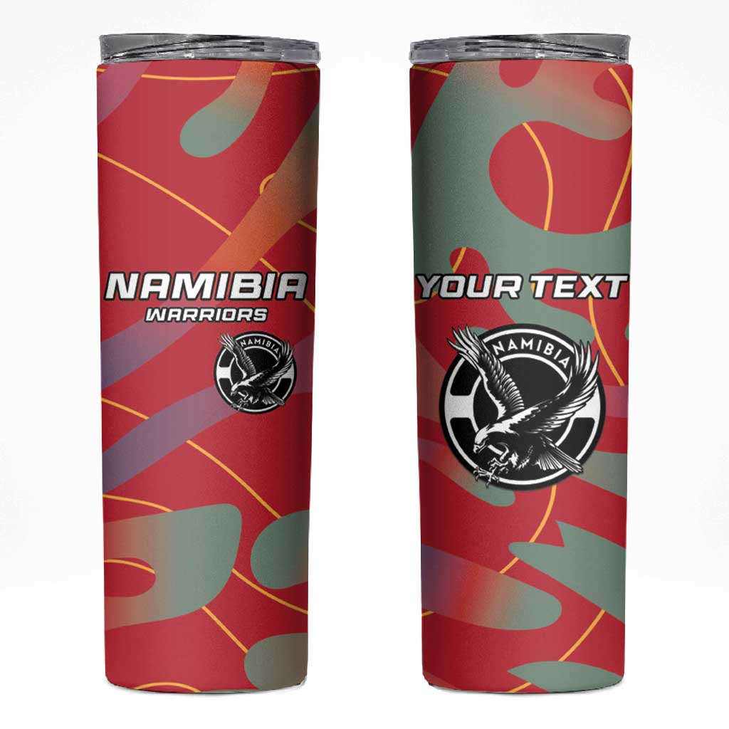 Afro Namibia Football Custom Skinny Tumbler Go Namibia Warriors - Sporty Style