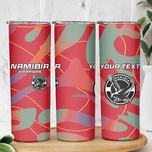 Afro Namibia Football Custom Skinny Tumbler Go Namibia Warriors - Sporty Style