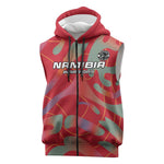 Afro Namibia Football Custom Sleeveless Zip Hoodie Go Namibia Warriors - Sporty Style - African Pride