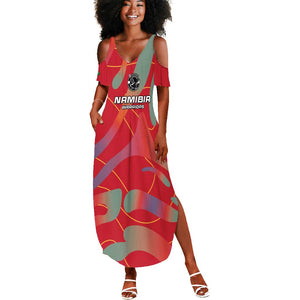 Afro Namibia Football Custom Summer Maxi Dress Go Namibia Warriors - Sporty Style