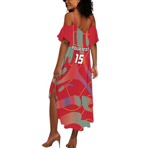 Afro Namibia Football Custom Summer Maxi Dress Go Namibia Warriors - Sporty Style