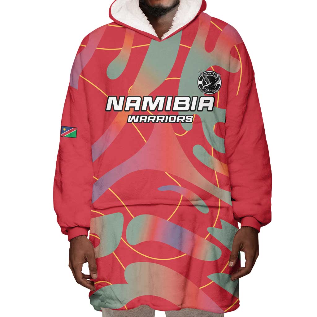 Afro Namibia Football Custom Wearable Blanket Hoodie Go Namibia Warriors - Sporty Style