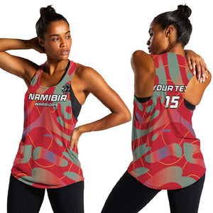 Afro Namibia Football Custom Women Racerback Tank Go Namibia Warriors - Sporty Style