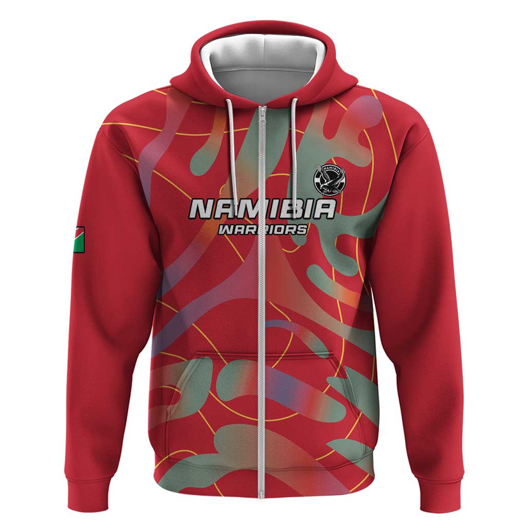 Afro Namibia Football Custom Zip Hoodie Go Namibia Warriors - Sporty Style