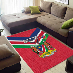 Personalised Namibia Area Rug Coat Of Arms With Flag Map - Happy Independence Day