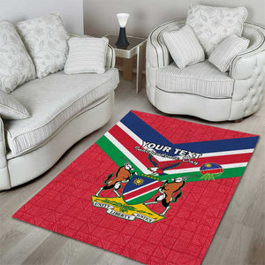 Personalised Namibia Area Rug Coat Of Arms With Flag Map - Happy Independence Day