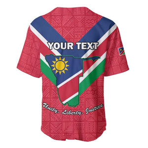 Personalised Namibia Baseball Jersey Coat Of Arms With Flag Map - Happy Independence Day