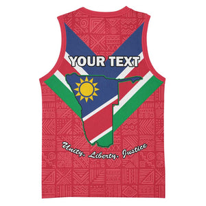 Personalised Namibia Basketball Jersey Coat Of Arms With Flag Map - Happy Independence Day LT15