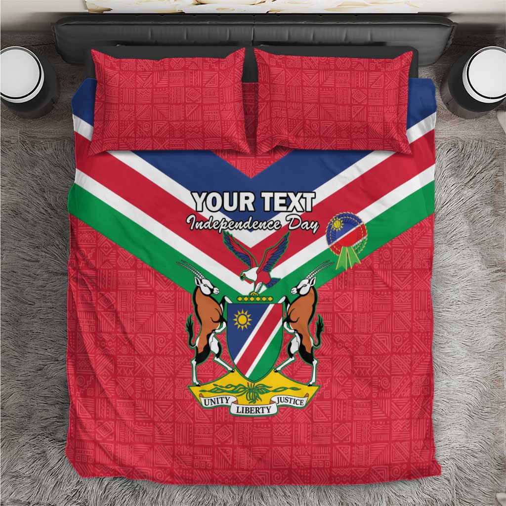 Personalised Namibia Bedding Set Coat Of Arms With Flag Map - Happy Independence Day