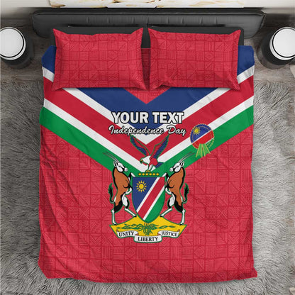 Personalised Namibia Bedding Set Coat Of Arms With Flag Map - Happy Independence Day