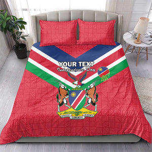 Personalised Namibia Bedding Set Coat Of Arms With Flag Map - Happy Independence Day