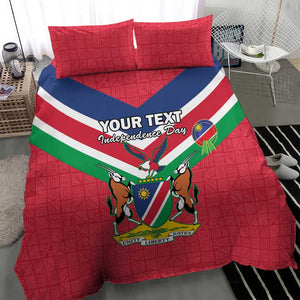 Personalised Namibia Bedding Set Coat Of Arms With Flag Map - Happy Independence Day