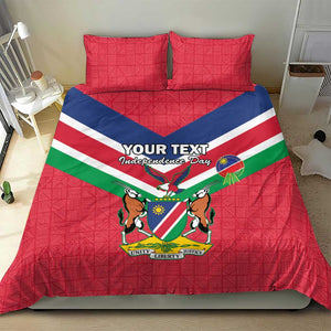 Personalised Namibia Bedding Set Coat Of Arms With Flag Map - Happy Independence Day