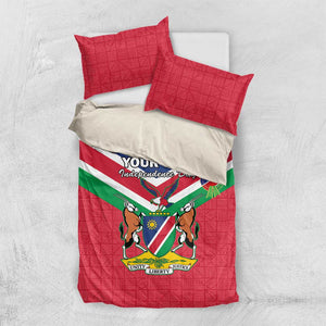 Personalised Namibia Bedding Set Coat Of Arms With Flag Map - Happy Independence Day