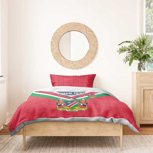 Personalised Namibia Bedding Set Coat Of Arms With Flag Map - Happy Independence Day