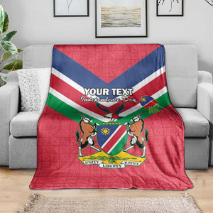 Personalised Namibia Blanket Coat Of Arms With Flag Map - Happy Independence Day