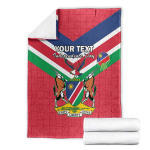 Personalised Namibia Blanket Coat Of Arms With Flag Map - Happy Independence Day