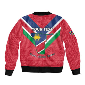 Personalised Namibia Bomber Jacket Coat Of Arms With Flag Map - Happy Independence Day