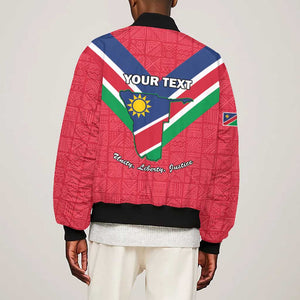 Personalised Namibia Bomber Jacket Coat Of Arms With Flag Map - Happy Independence Day