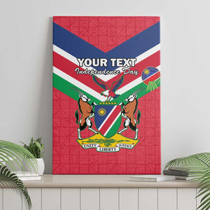 Personalised Namibia Canvas Wall Art Coat Of Arms With Flag Map - Happy Independence Day