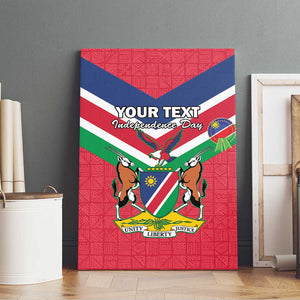 Personalised Namibia Canvas Wall Art Coat Of Arms With Flag Map - Happy Independence Day