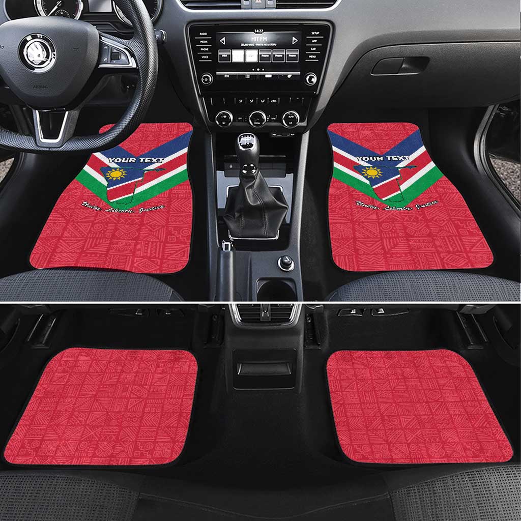 Personalised Namibia Car Mats Coat Of Arms With Flag Map - Happy Independence Day