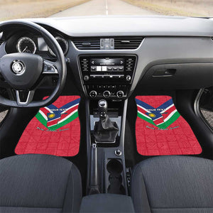 Personalised Namibia Car Mats Coat Of Arms With Flag Map - Happy Independence Day