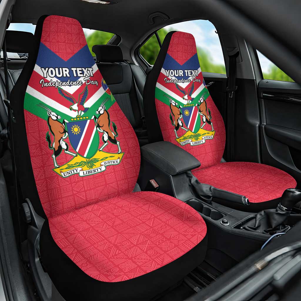 Personalised Namibia Car Seat Cover Coat Of Arms With Flag Map - Happy Independence Day