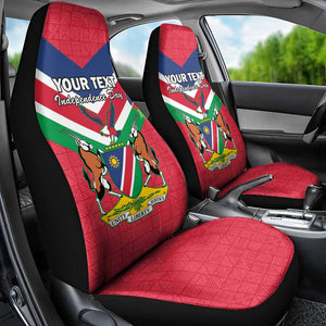 Personalised Namibia Car Seat Cover Coat Of Arms With Flag Map - Happy Independence Day