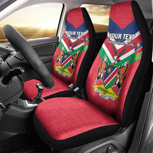 Personalised Namibia Car Seat Cover Coat Of Arms With Flag Map - Happy Independence Day