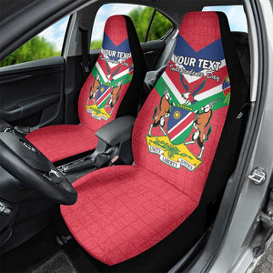 Personalised Namibia Car Seat Cover Coat Of Arms With Flag Map - Happy Independence Day