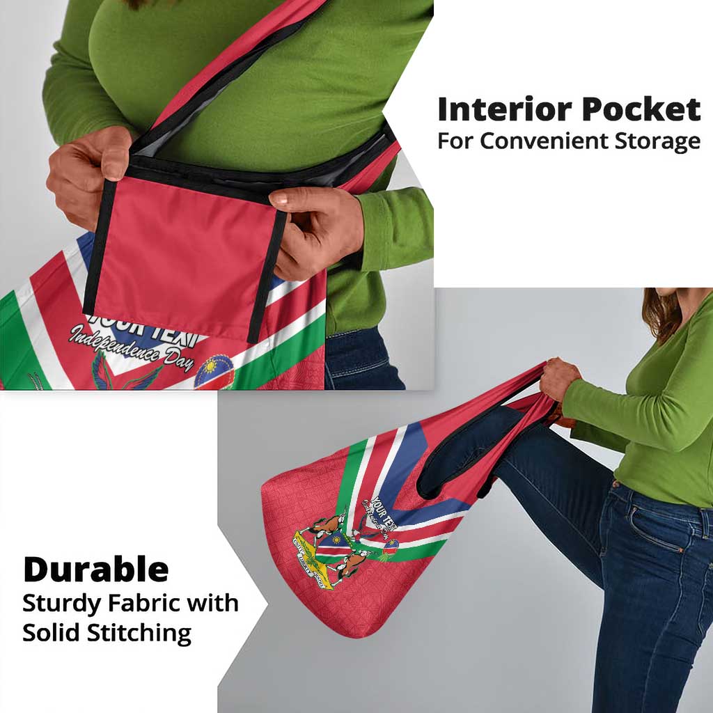 Personalised Namibia Grocery Bag Coat Of Arms With Flag Map - Happy Independence Day