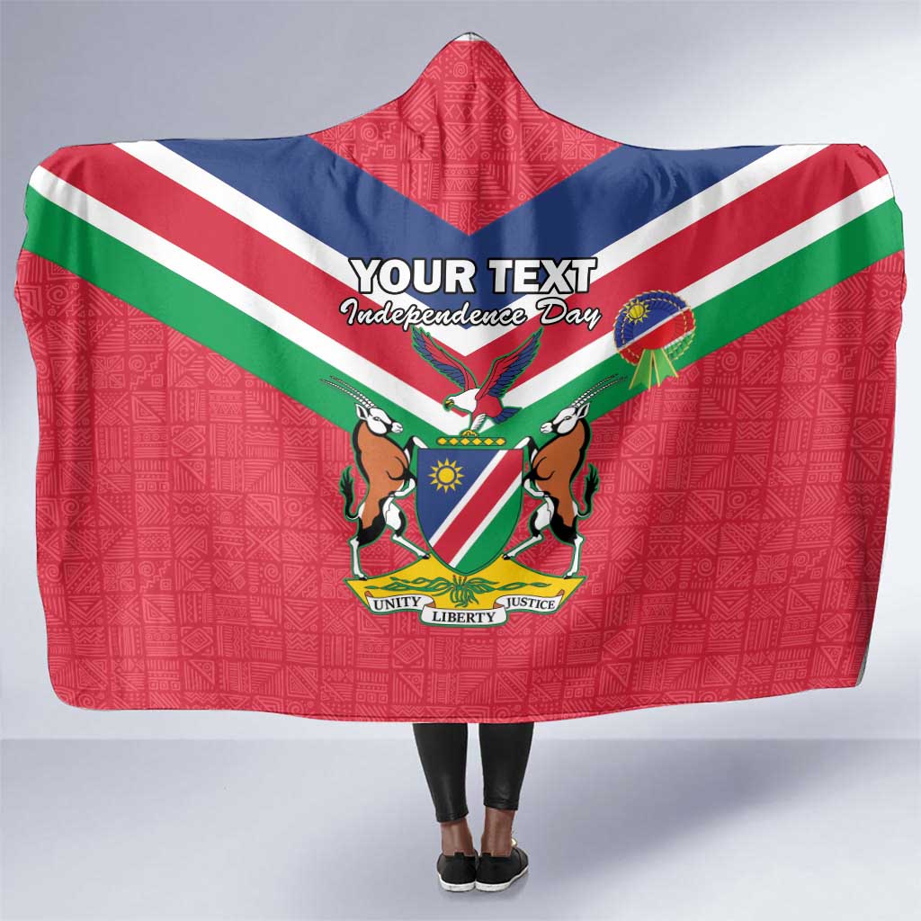 Personalised Namibia Hooded Blanket Coat Of Arms With Flag Map - Happy Independence Day