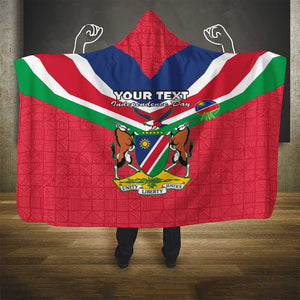 Personalised Namibia Hooded Blanket Coat Of Arms With Flag Map - Happy Independence Day